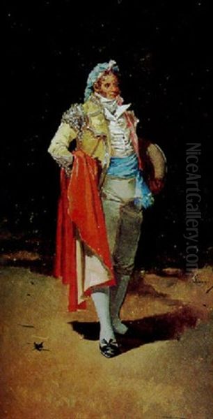 Personaje Goyesco Oil Painting by Eugenio Lucas Villamil