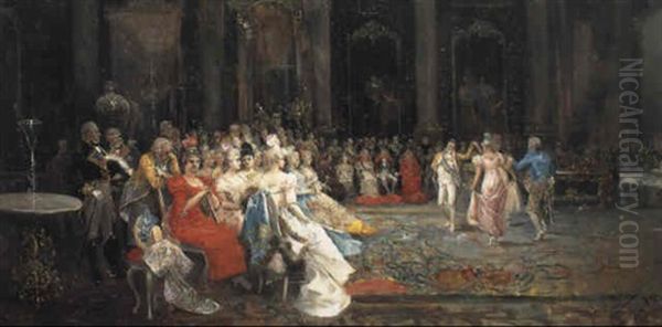 Baile En Palacio Oil Painting by Eugenio Lucas Villamil