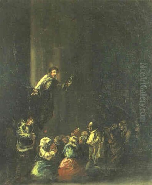 El Sermon Oil Painting by Eugenio Lucas Villamil