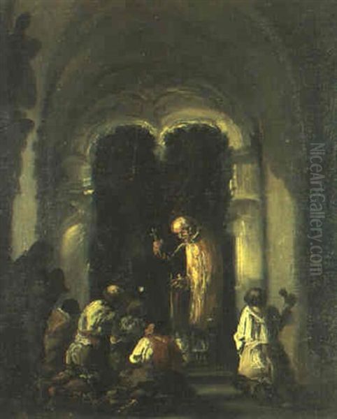 La Bendicion Oil Painting by Eugenio Lucas Villamil