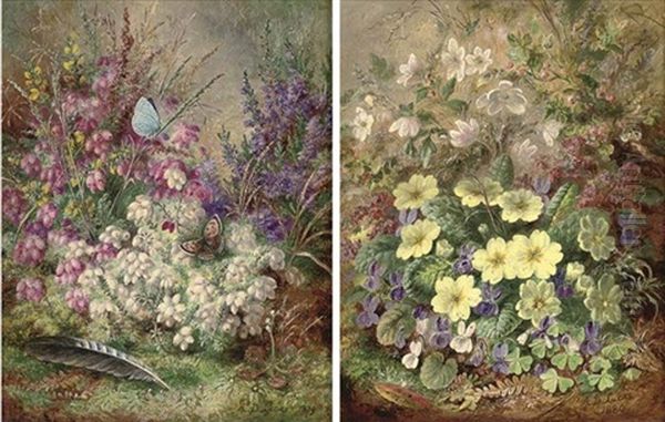 Heather (+ Primroses,1880; Pair) Oil Painting by Albert Durer Lucas