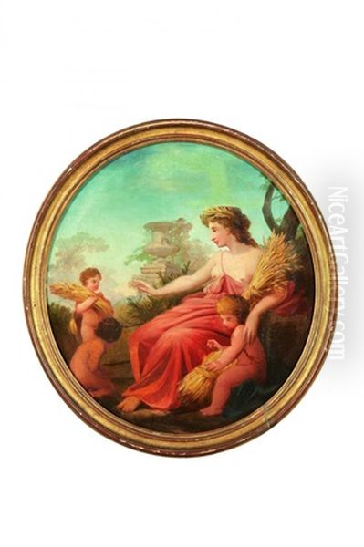 Allegorie De L'automne Et Allegorie De L'ete (pair) Oil Painting by Auger Lucas