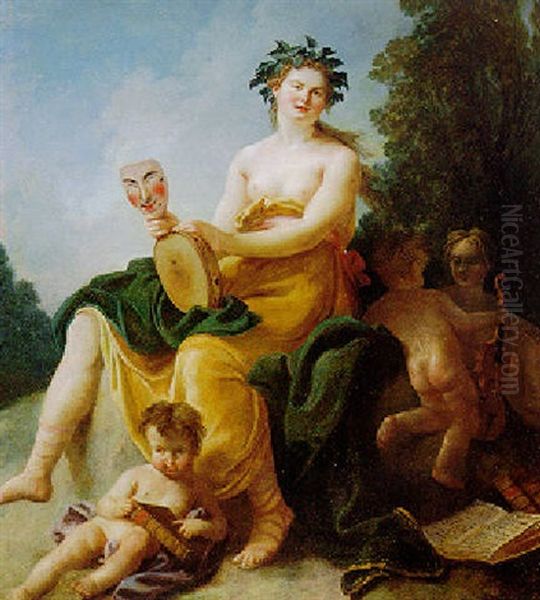 Allegory Of Drama Oil Painting by Auger Lucas