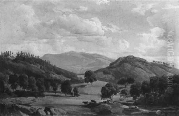 Blick Auf Den Feldberg Im Schwarzwald Oil Painting by August Lucas