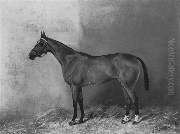 Flatands Mare, An Equestrain Portrait Oil Painting by Henry Frederick Lucas Lucas