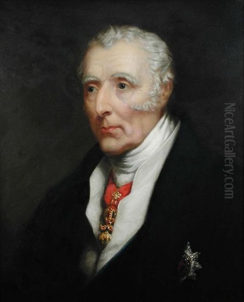 Portrait Of The Duke Of Wellington Oil Painting by John Lindsay Lucas