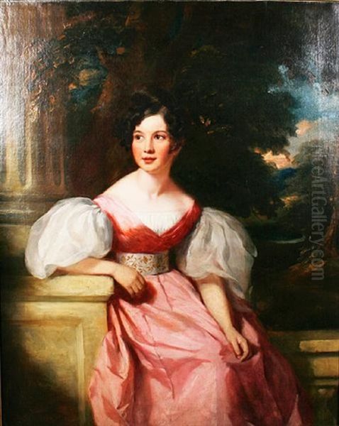 Portrait Of Mrs. William Clinton Andrews Oil Painting by John Lindsay Lucas