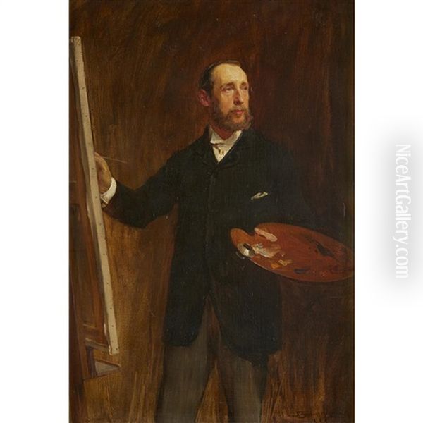 Self Portrait Of A Painter Oil Painting by John Seymour Lucas