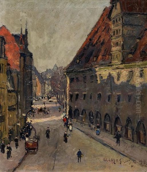 Nurnberger Strasenansicht Oil Painting by Wilhelm (Willy) Lucas