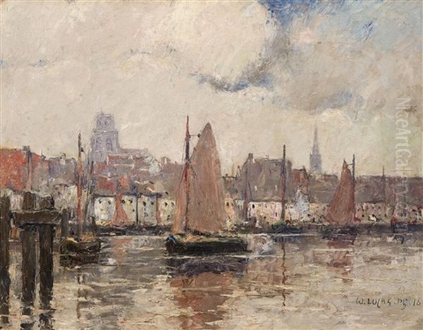 View Of Dordrecht Oil Painting by Wilhelm (Willy) Lucas