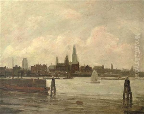 A View Of Dordrecht Oil Painting by Wilhelm (Willy) Lucas