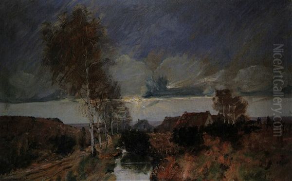 Birken Am Bachweg Oil Painting by Wilhelm (Willy) Lucas