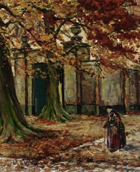 Spaziergang An Einem Herbsttag Oil Painting by Wilhelm (Willy) Lucas