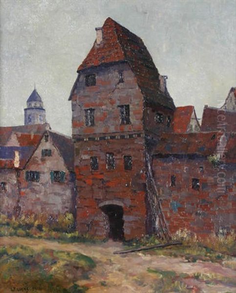 Torhaus In Einer Deutschen Altstadt (paderborn ?) Oil Painting by Wilhelm (Willy) Lucas