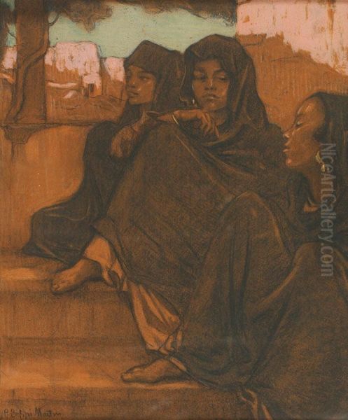 Trois Femmes Oil Painting by Pierre Joseph Beppi Martin