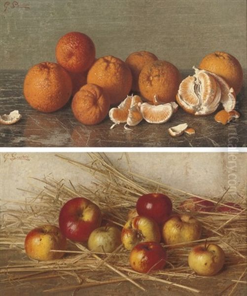 Apples (+ Oranges; Pair) Oil Painting by Giorgio Lucchesi