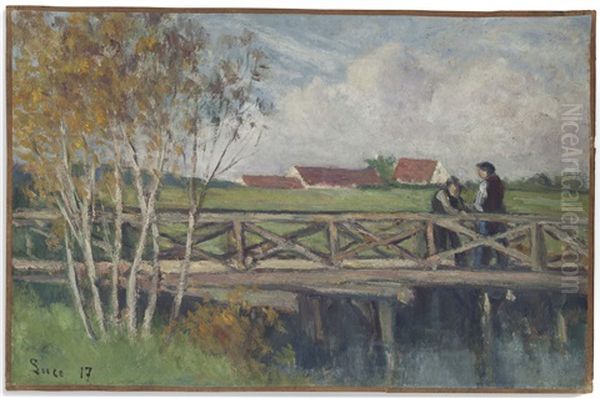 Le Pont D'herville, Le Petit Bras De Seine Oil Painting by Maximilien Luce