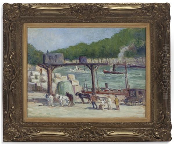 Le Quai Aux Marchandises Oil Painting by Maximilien Luce