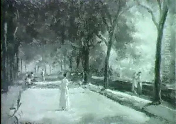 On Riverside Drive Oil Painting by Percival de Luce