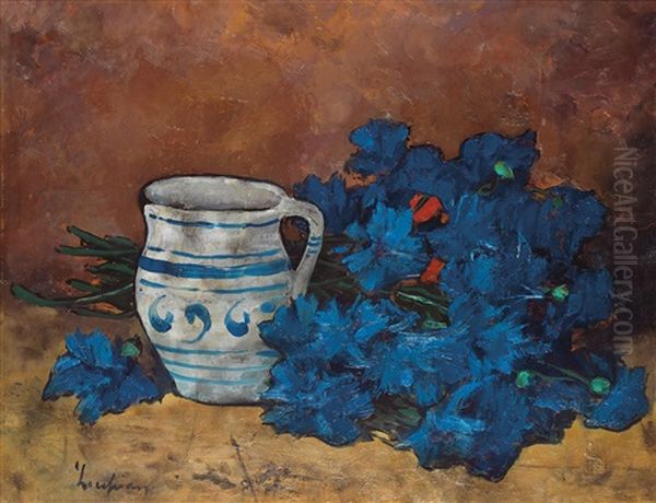 Bouquet De Bleuets Oil Painting by Stefan Luchian