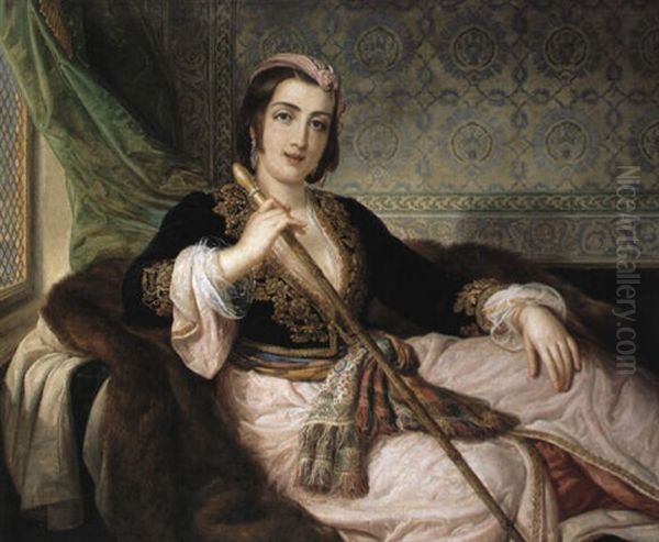 Dame Phanariote De Constantinople Oil Painting by Pietro Luchine