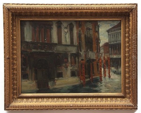 Venetian Waterway Oil Painting by Albert Ludovici Jr.