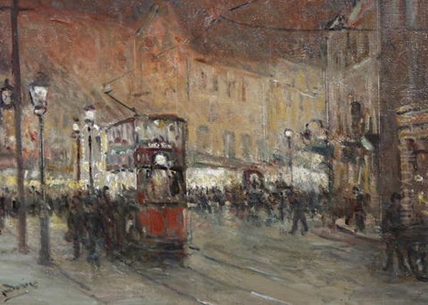 Regents Street Oil Painting by Albert Ludovici Jr.