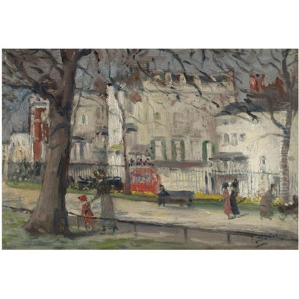 Hyde Park Oil Painting by Albert Ludovici Jr.