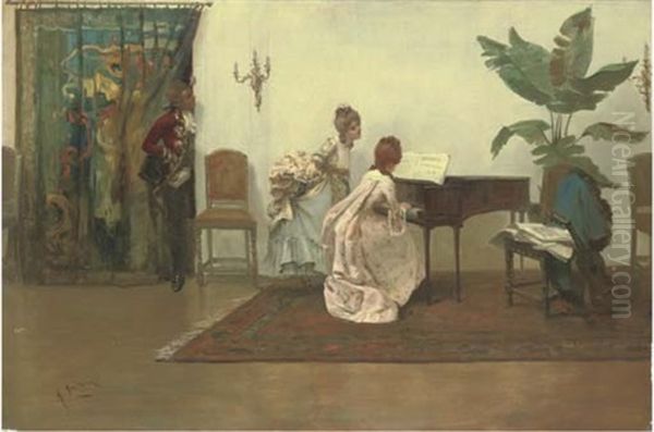 The Recital Oil Painting by Albert Ludovici Sr.