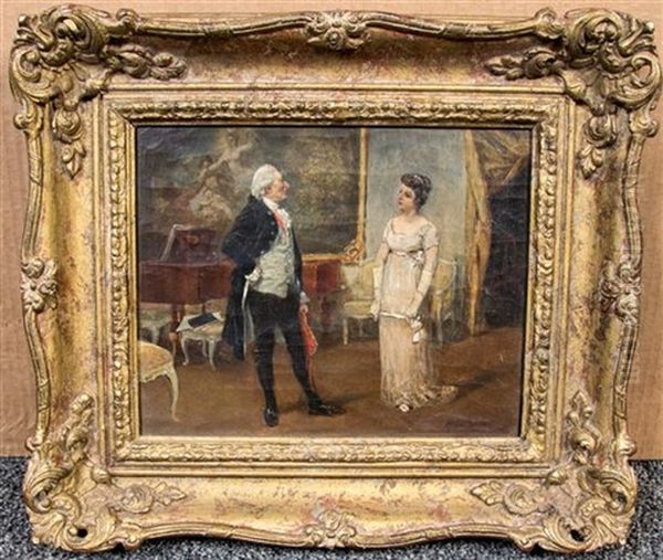 A Gentleman And A Lady Oil Painting by Albert Ludovici