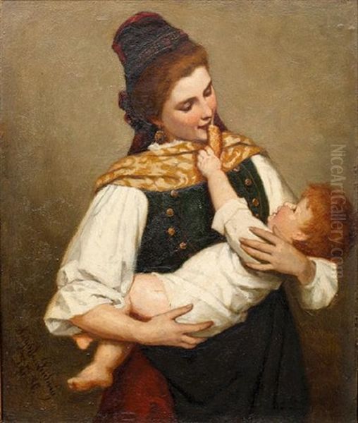 A Crust Of Bread Oil Painting by Auguste Ludwig