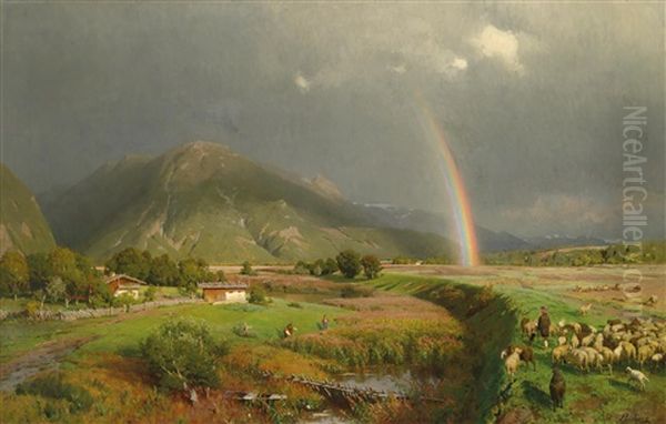 Nach Dem Sommerregen Oil Painting by Carl Julius E. Ludwig