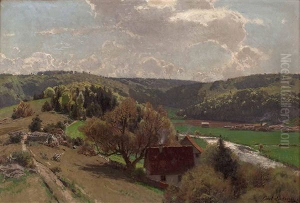 Fruhlingslandschaft Oil Painting by Carl Julius E. Ludwig