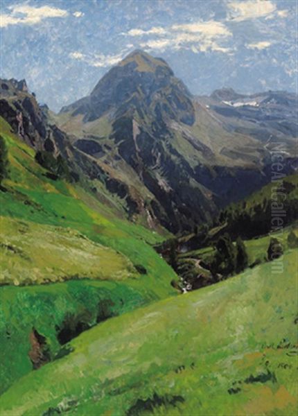 Im Hochgebirge Oil Painting by Carl Julius E. Ludwig