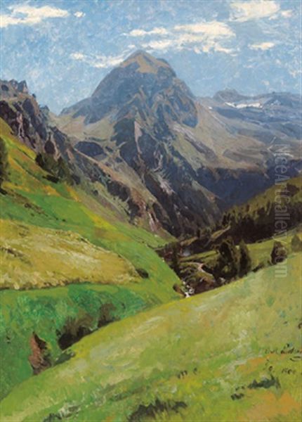 Im Hochgebirge Oil Painting by Carl Julius E. Ludwig