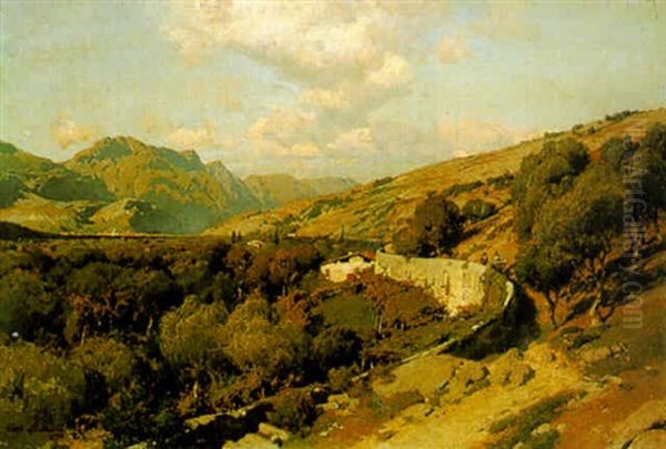 Italienische Landschaft Oil Painting by Carl Julius E. Ludwig