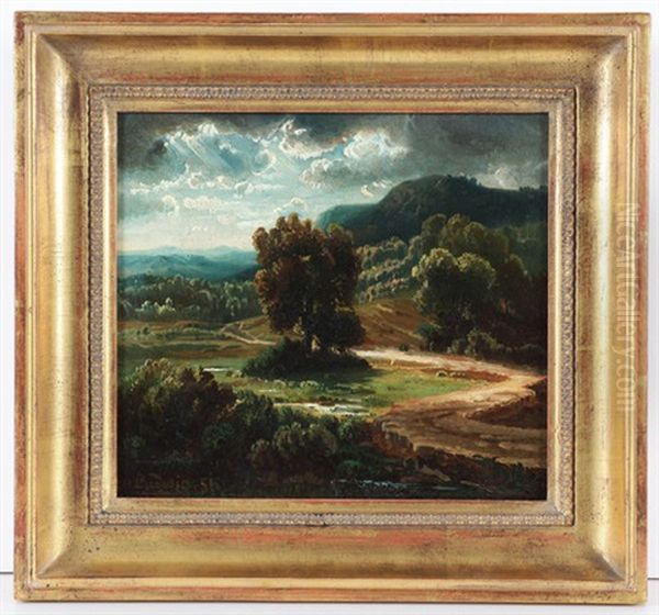 Abendliche Gewitterlandschaft Oil Painting by Heinrich Ludwig