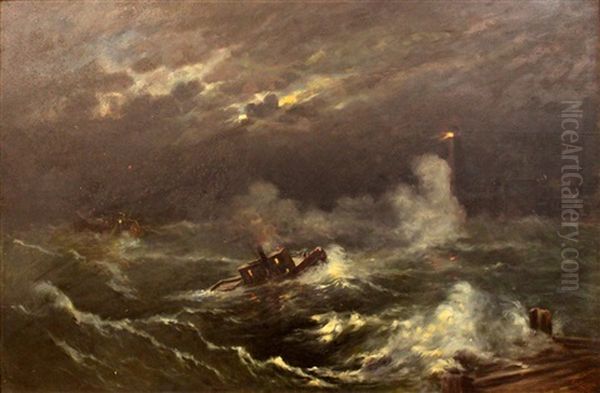 Lake Superior Oil Painting by Frederick Von Luerzer