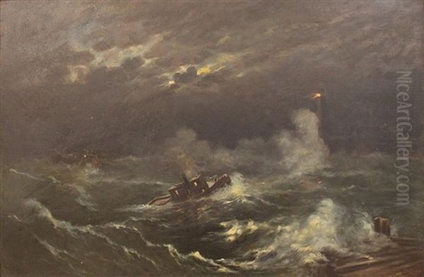 Lake Superior Oil Painting by Frederick Von Luerzer