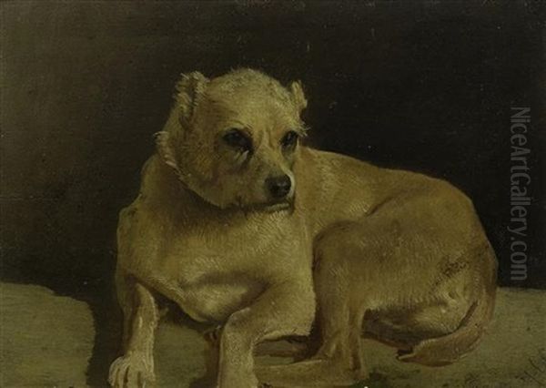 Liegender Hund Oil Painting by Albert Lugardon