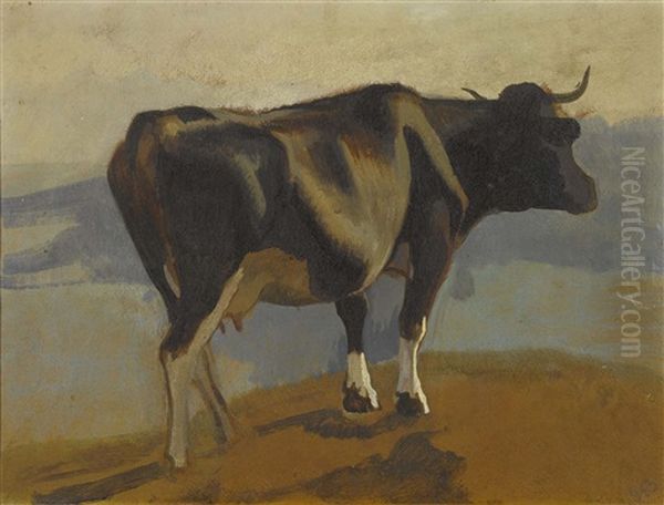 Kuh Oil Painting by Albert Lugardon