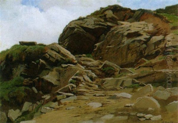 Felsen Im Wallis Oil Painting by Albert Lugardon