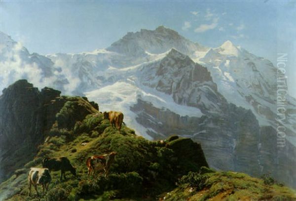 La Jungfrau Oil Painting by Albert Lugardon