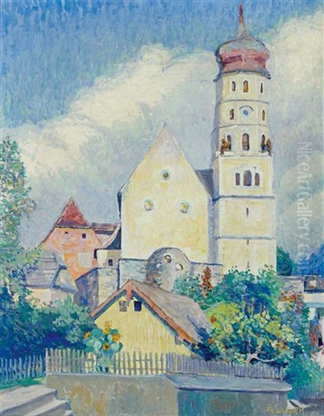 Blick Auf Die Laurentiuskirche In Bludenz Oil Painting by Alfons Luger