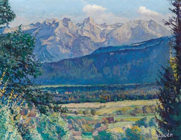 Alpenlandschaft (ennstal?) Oil Painting by Alfons Luger