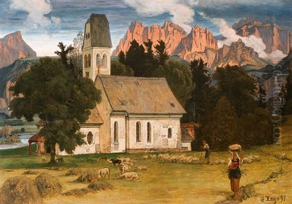 St. Salvator-kirche In Prien Am Herrenchiemsee Oil Painting by Emil Lugo