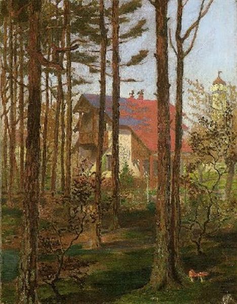 Das Haus Im Park Oil Painting by Emil Lugo