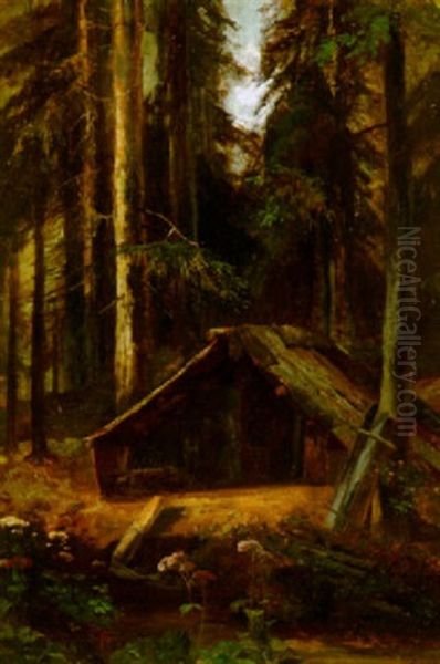 Holzhauerhutte An Der Murg Oil Painting by Emil Lugo