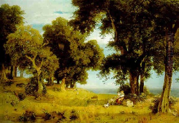 A Pastoral Landscape Oil Painting by Emil Lugo