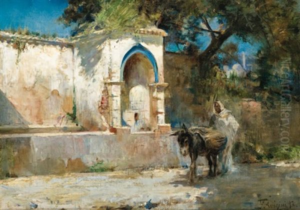 Fontaine En Afrique Du Nord Oil Painting by Ferdinand-Jean Luigini